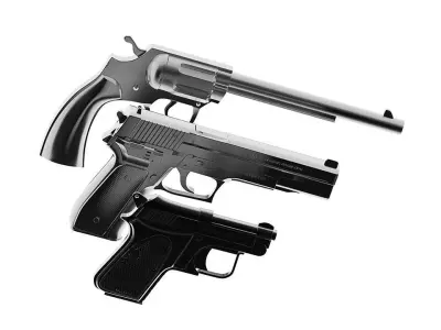 3 GUNS three plastic 3D model
