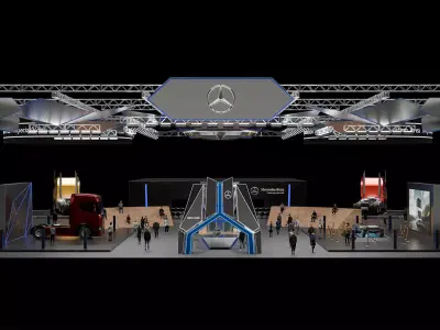 benz heavy truck exhibition design 3D model
