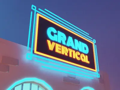 Cartoon Cloud Train Station scene  3D model
