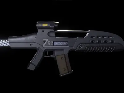 ZR2 Battle-Rifle Low-poly 3D model