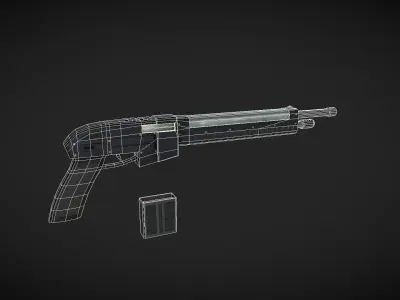 Shotgun with magazine Low-poly 3D model