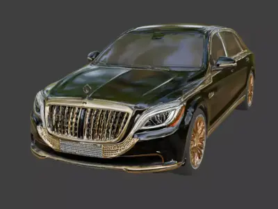 Luxury Jeweled Maybach Sedan Low-poly 3D model