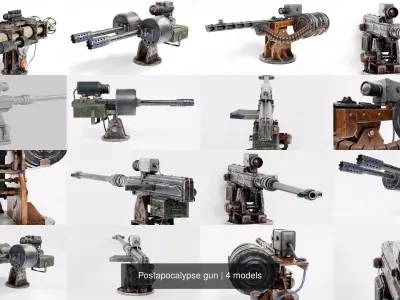 Postapocalypse gun da1 3D Model Pack
