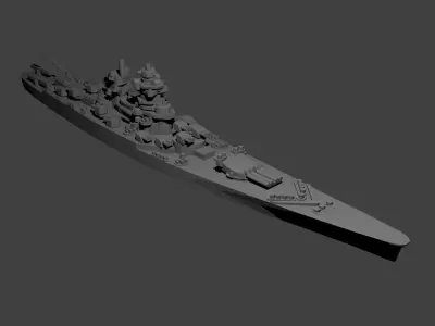 French Richelieu Class Battleship 3D print model