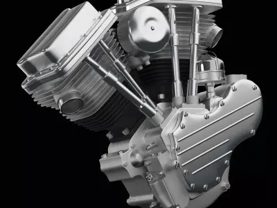 V-Twin Engine 3D model