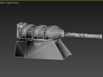 tank turret ready for game  Low-poly 3D model