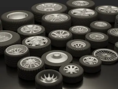 3D Pack of Rims and Wheels 3D model