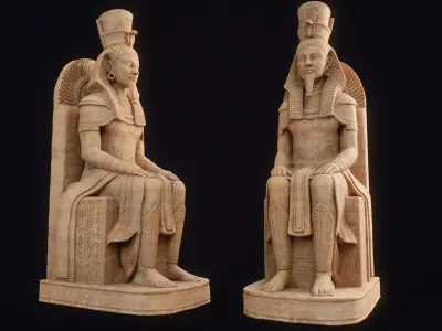 Egyptian Statue Pharaoh Low-poly 3D model purchase