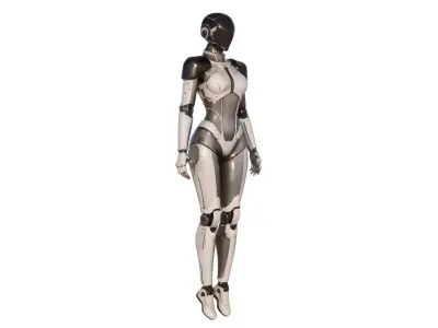 Fembot AI Assistant Low-poly 3D model