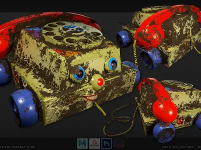 Toy Phone Fisher Chatter Low-poly 3D model