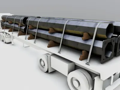 CARGO MODELS FOR TRUCK TRAILER-Polygon Pole Type-2-1 3D model