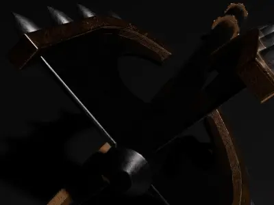 Steel mace Low-poly 3D model