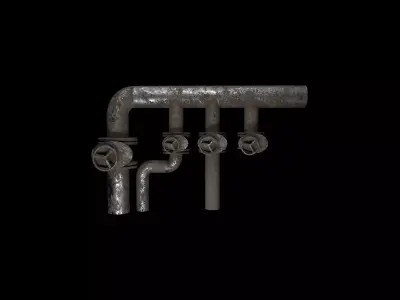 rusty pipes 3D model by ahammodullah