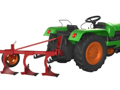 Tractor Plougher 3D model