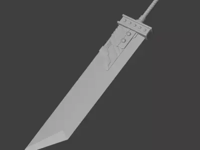 Buster Sword - Cloud - Final Fantasy Low-poly 3D model
