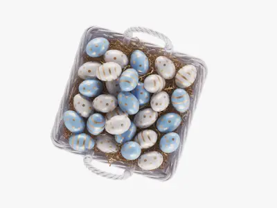  White Easter Eggs Baskets 