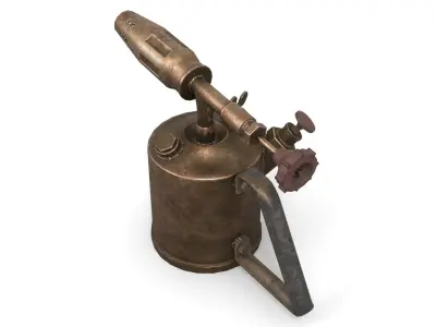 Blowtorch 3 brass gas can Low-poly 3D model