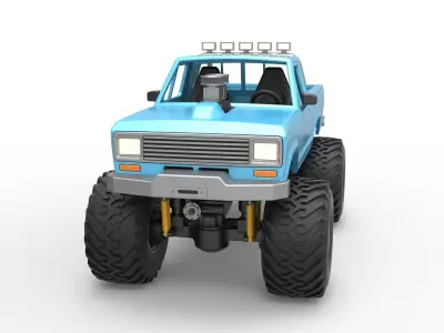 Vintage Monster Truck Scale 1 to 25 3D print model purchase