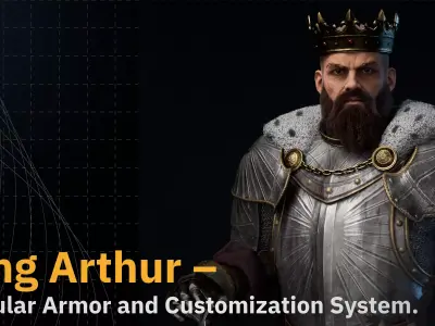 King warrior 3d lowpoly character Low-poly 3D model