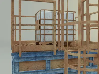 tower structure oil tank 3D model
