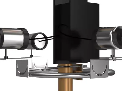 Surveillance System Pole with CCTV and Solar 3D model