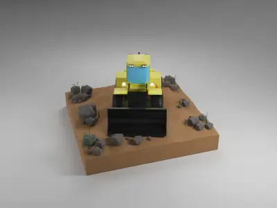 Loader Low Poly 3D Model  Low-poly 3D model