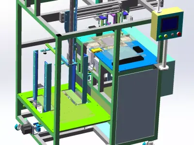 Small paper box folding machine 3D model