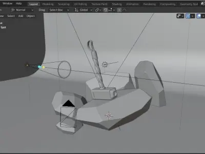 Desert hammer in low poly style Free low-poly 3D model