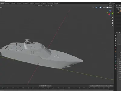 Military Patrol Boat Low-poly 3D model