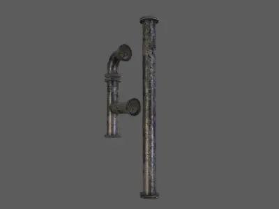 Pipe model metal Low-poly 3D model