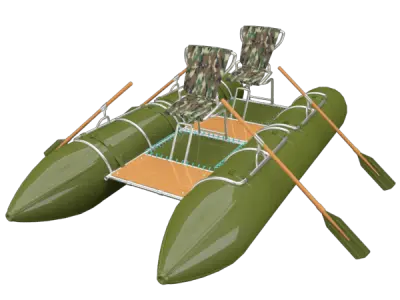 Catamaran double Low-poly 3D model