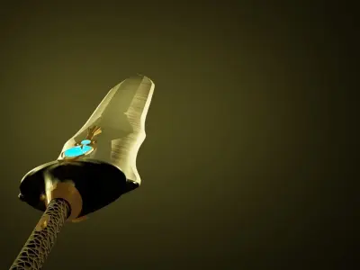 large fantasy sword Low-poly 3D model