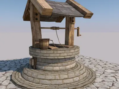 Water Well Low-poly 3D model order