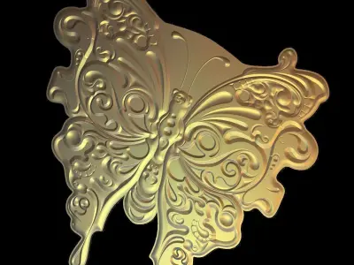 Butterfly Suitable for embossing Hot Foil Technique 3D model