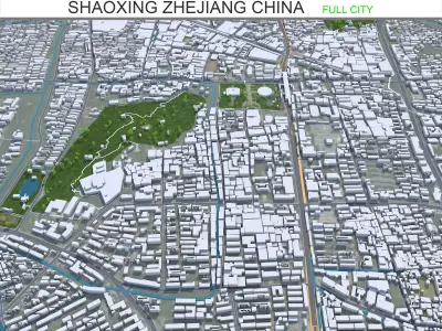 Shaoxing Zhejiang China 70km AI Low-poly 3D model