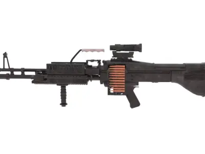 Machine Gun Low-poly 3D model shop