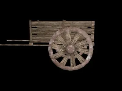 old tumbril Free low-poly 3D model