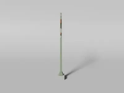 Middle overhead line mast for railway lines 3D model