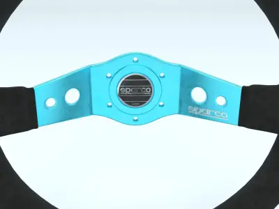 Steering Wheel Sparco R215 Suede Black 3D model