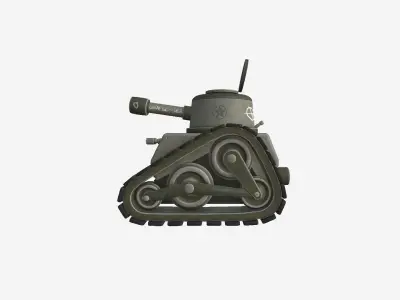 War Tank Cartoon A12 Peacemaker - Military Vehicle Low-poly 3D model