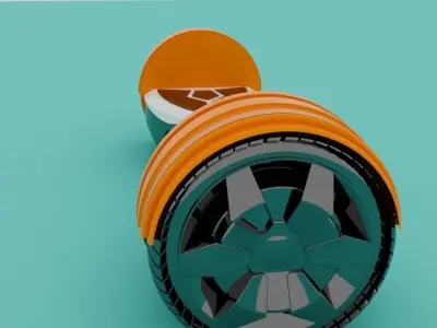 Auto-balancing electric mini mobile 3D model
