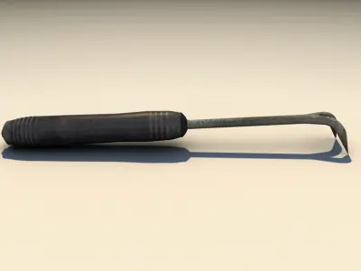 Scraper tool with metal handle 3D model