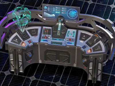 Futuristic Control Panel 3D model