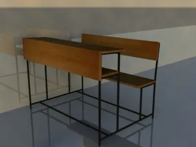 School Desk 3D model