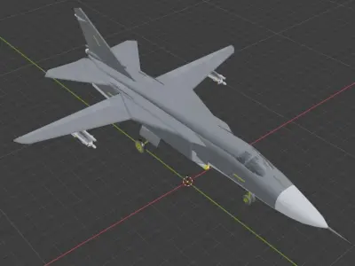 Sukhoi Su-24 Fencer Attack Aircraft 3D model