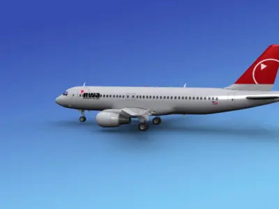 Airbus A320 Northwest Airlines 2 3D model