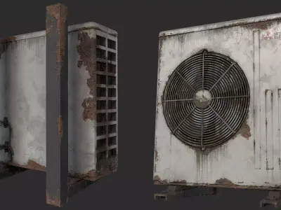Rusty Air Conditioner Free low-poly 3D model