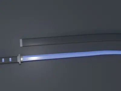 Blue SciFi Glowing Sword Free 3D model