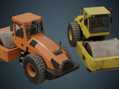 Compactor 1B Low-poly 3D model