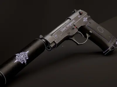 Stylized Handgun 3D model